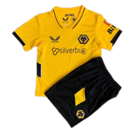 Koszulka Wolverhampton Wanderers Dziecięcy Domowe Stroje Piłkarskie 2021/22 Krótki Rękaw
